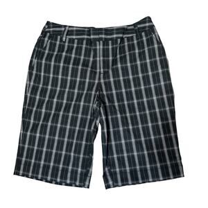 Cato Women's sz. 12, black & white plaid bermuda shorts, long, classic #4242